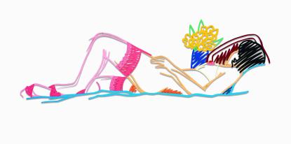 Tom Wesselmann, Nude with Bouquet and Stockings (Variation #7), 1985
